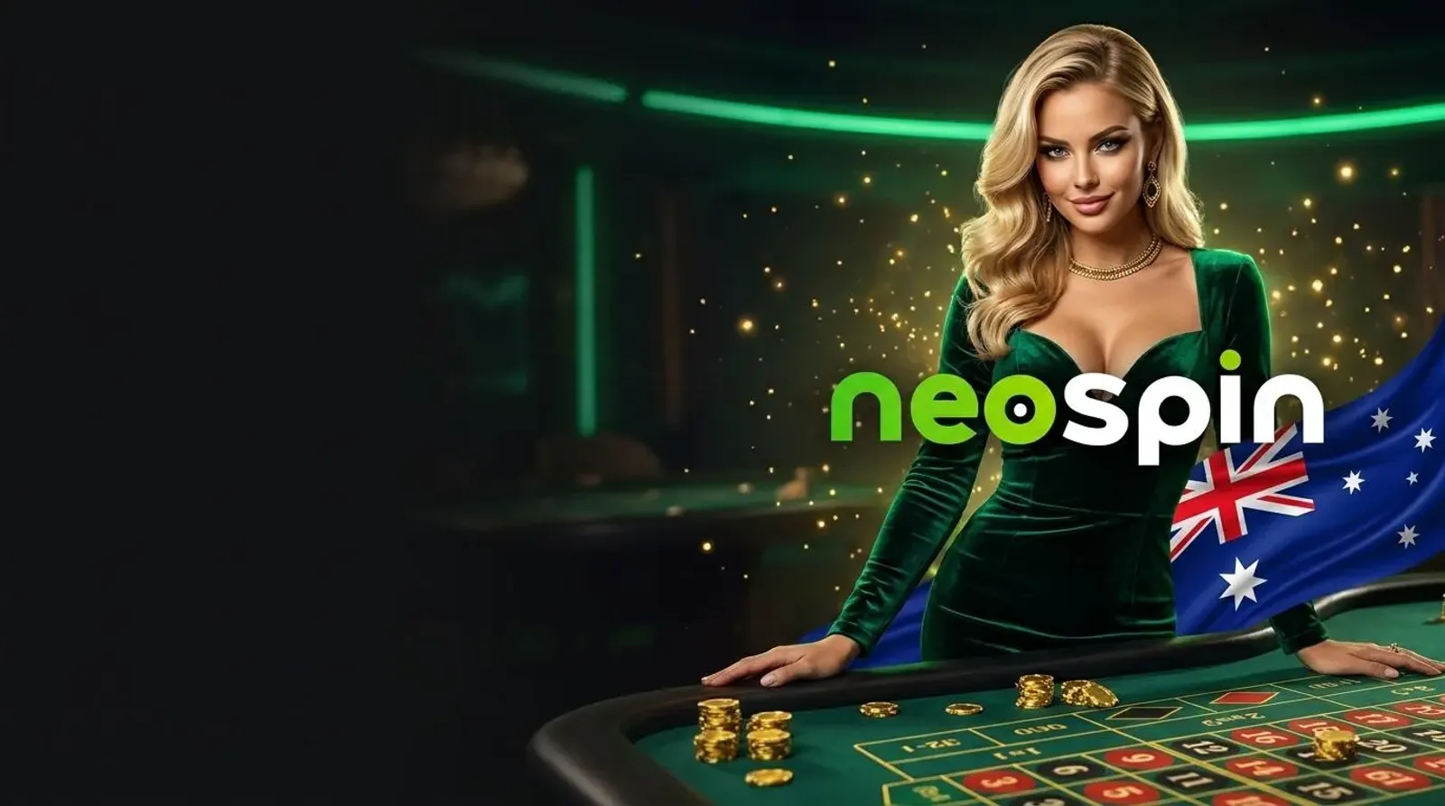 Casino dealer woman leaning over